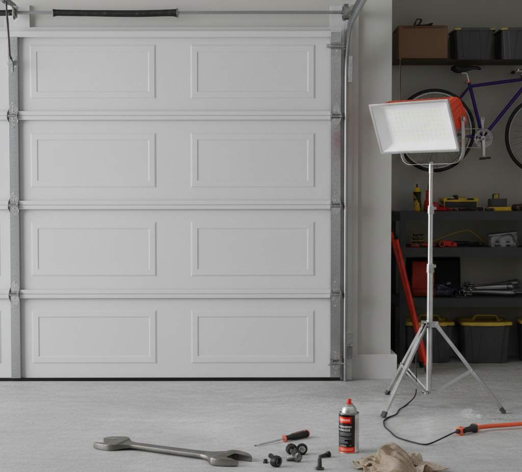 Garage door off track repair